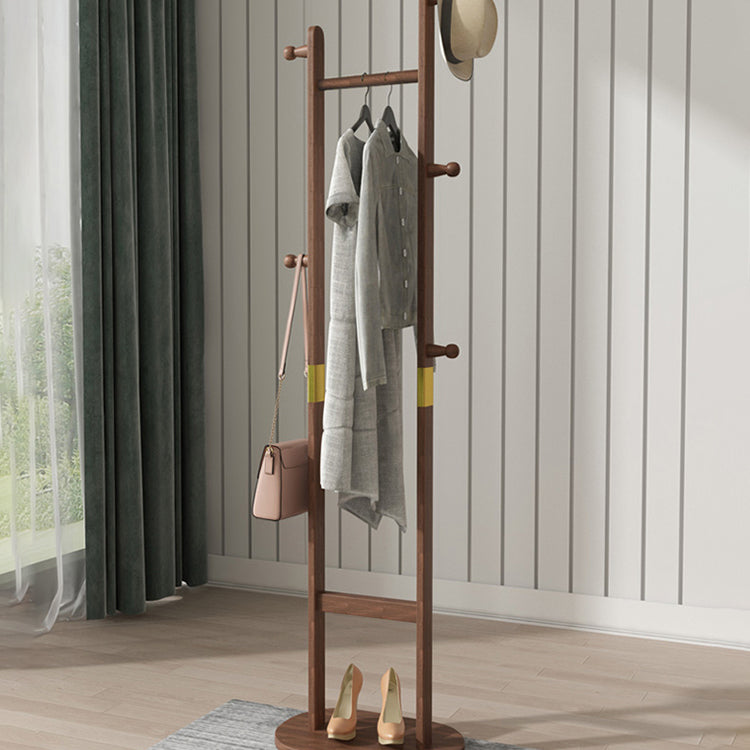 Solid Wood Coat Rack Hooks Hanging Rail Entryway Coat Hanger