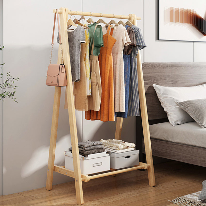 Modern Coat Rack Wooden Shelf Storage Coat Hanger in Bedroom Room