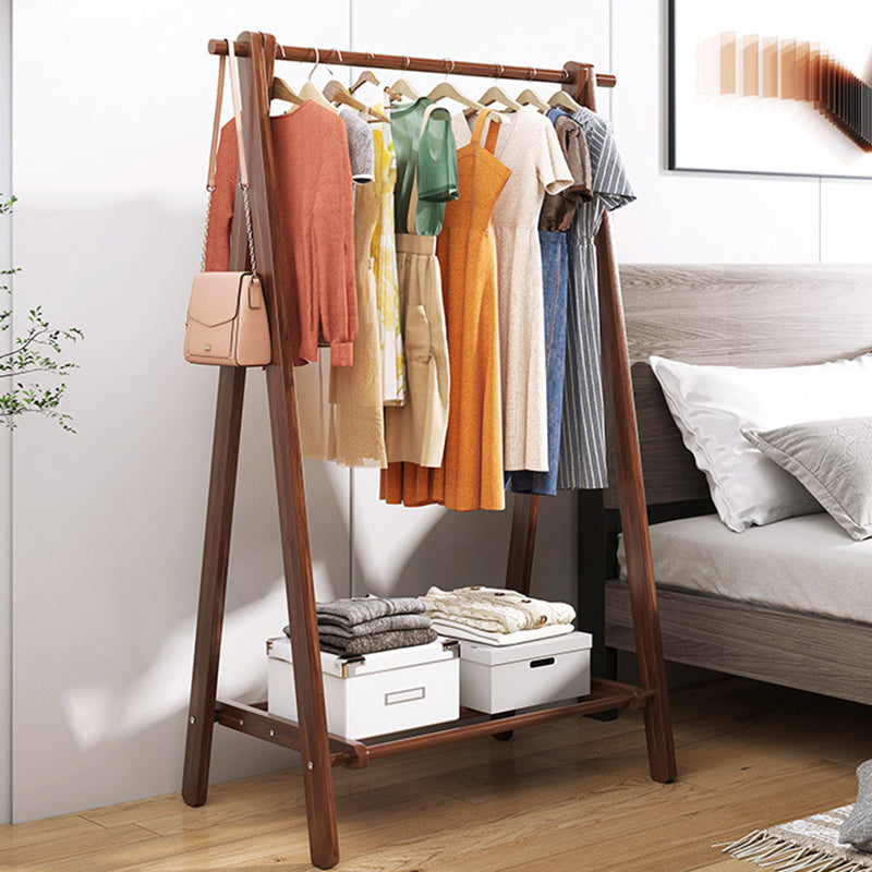 Modern Coat Rack Wooden Shelf Storage Coat Hanger in Bedroom Room