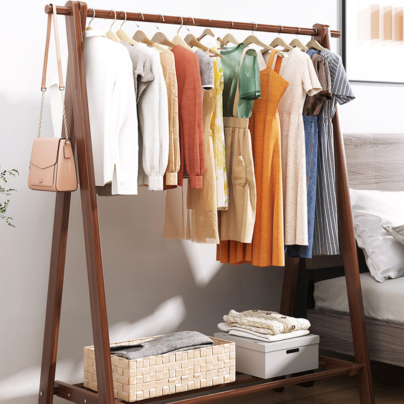 Modern Coat Rack Wooden Shelf Storage Coat Hanger in Bedroom Room