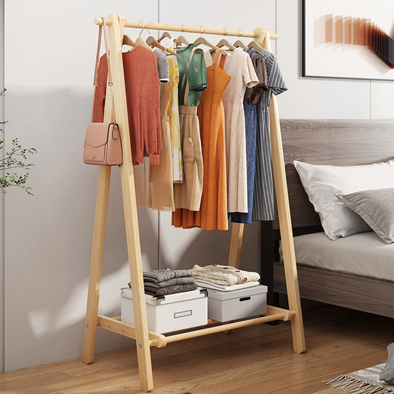 Modern Coat Rack Wooden Shelf Storage Coat Hanger in Bedroom Room