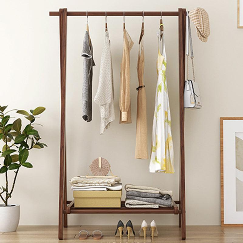 Modern Coat Rack Wooden Shelf Storage Coat Hanger in Bedroom Room