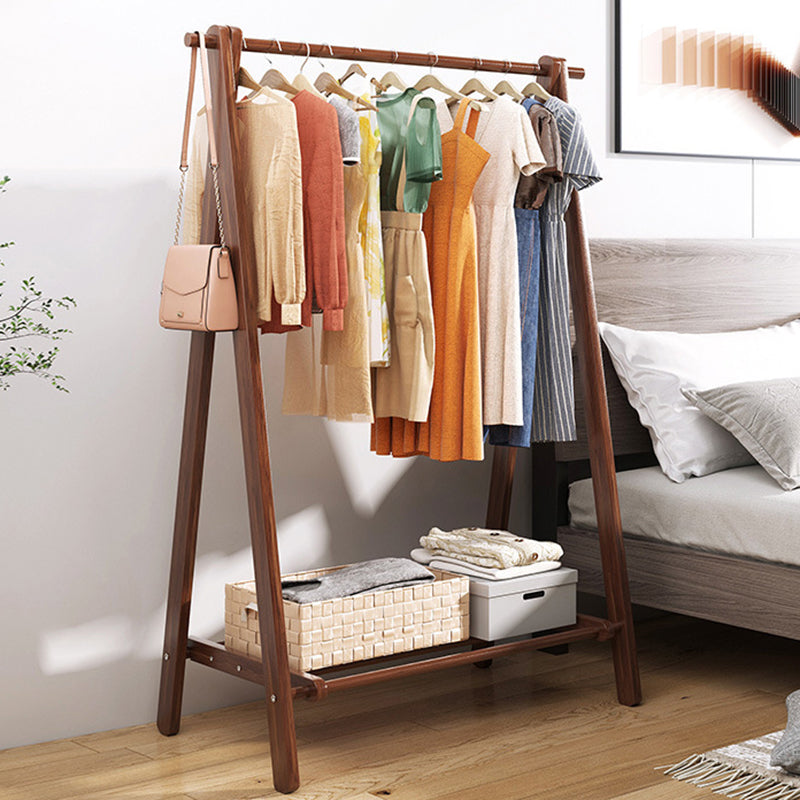 Modern Coat Rack Wooden Shelf Storage Coat Hanger in Bedroom Room