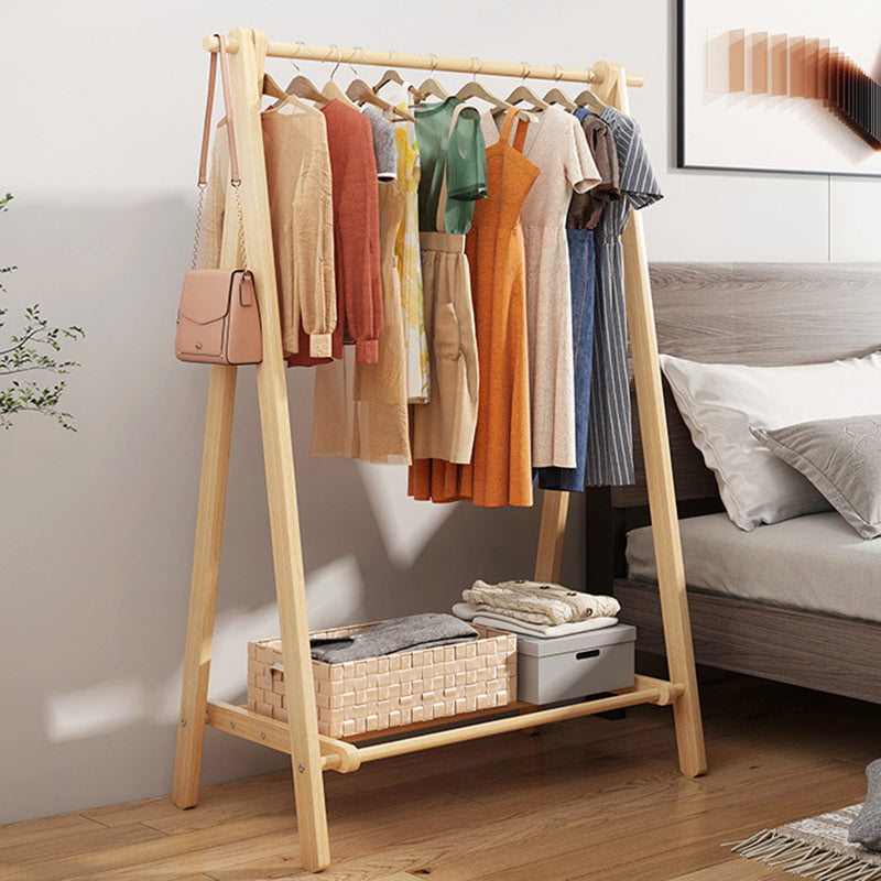 Modern Coat Rack Wooden Shelf Storage Coat Hanger in Bedroom Room