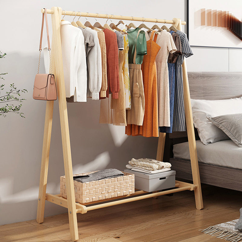 Modern Coat Rack Wooden Shelf Storage Coat Hanger in Bedroom Room