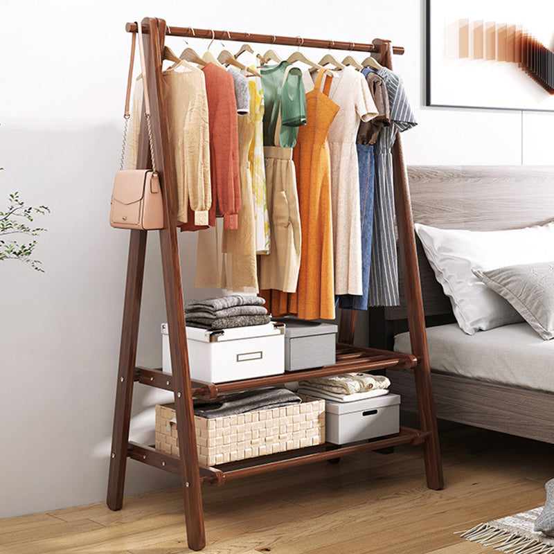 Modern Coat Rack Wooden Shelf Storage Coat Hanger in Bedroom Room