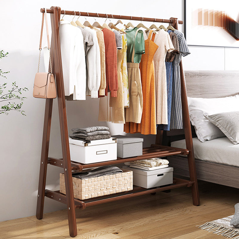 Modern Coat Rack Wooden Shelf Storage Coat Hanger in Bedroom Room