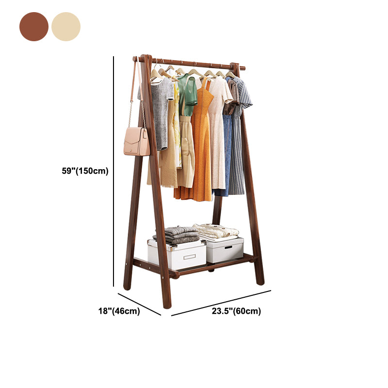 Modern Coat Rack Wooden Shelf Storage Coat Hanger in Bedroom Room