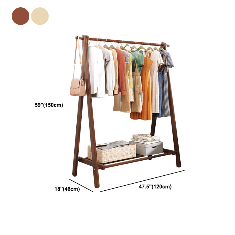 Modern Coat Rack Wooden Shelf Storage Coat Hanger in Bedroom Room