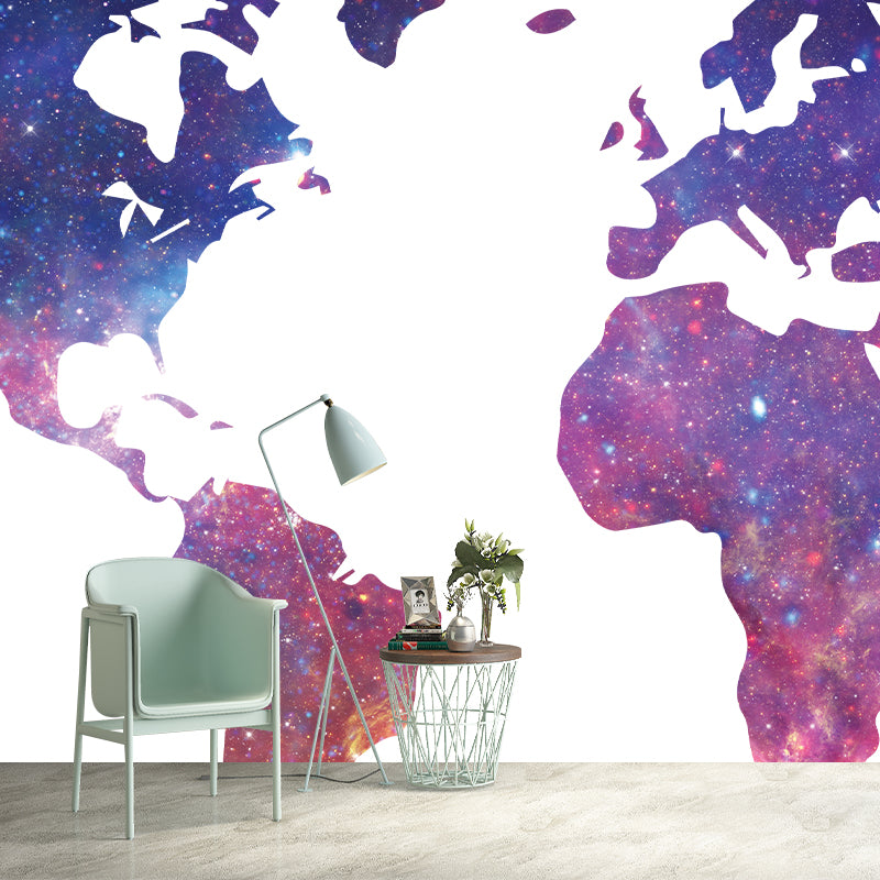 Environmental Wallpaper Earth Map Living Room Murals Stain Resistant Wall Mural