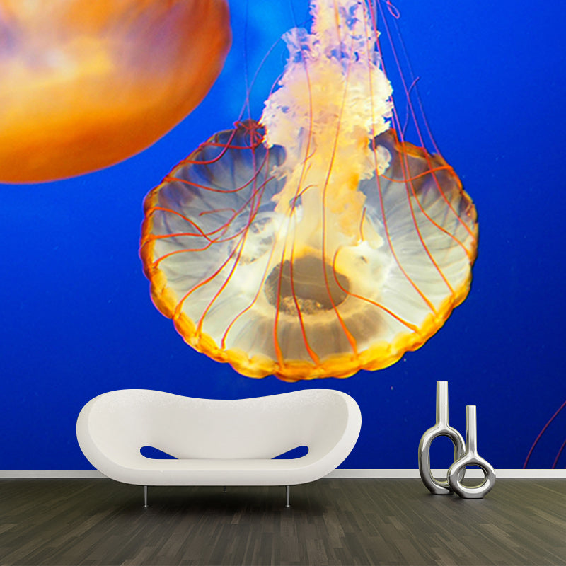 Photography Jellyfish Pattern Wall Mural Stain Resistant Environmental Sea Wallpaper