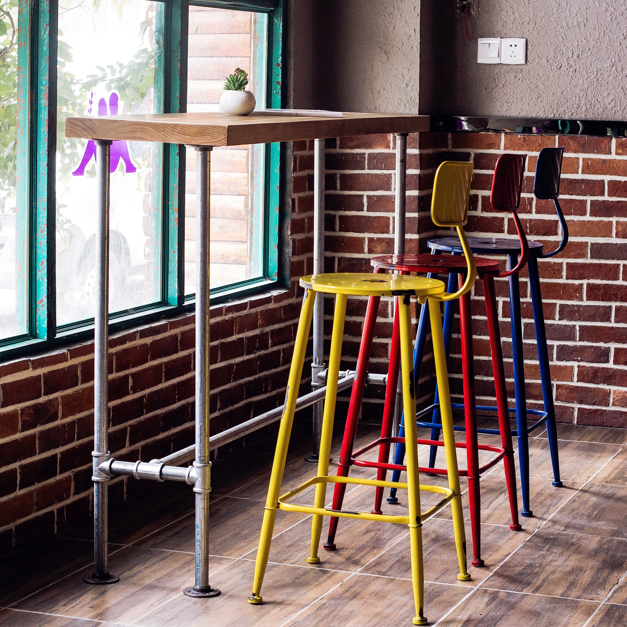 Indoor Bar Height Counter Height Table Industrial Rectangle Metal Pub Table