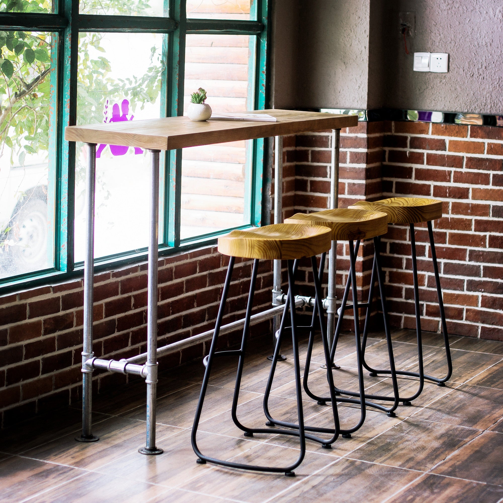 Indoor Bar Height Counter Height Table Industrial Rectangle Metal Pub Table