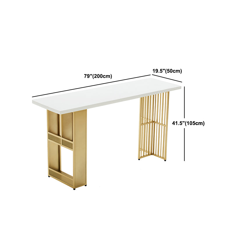 Contemporary Storage Bistro Accent Dining Table Wood and Metal Patio Bar Table