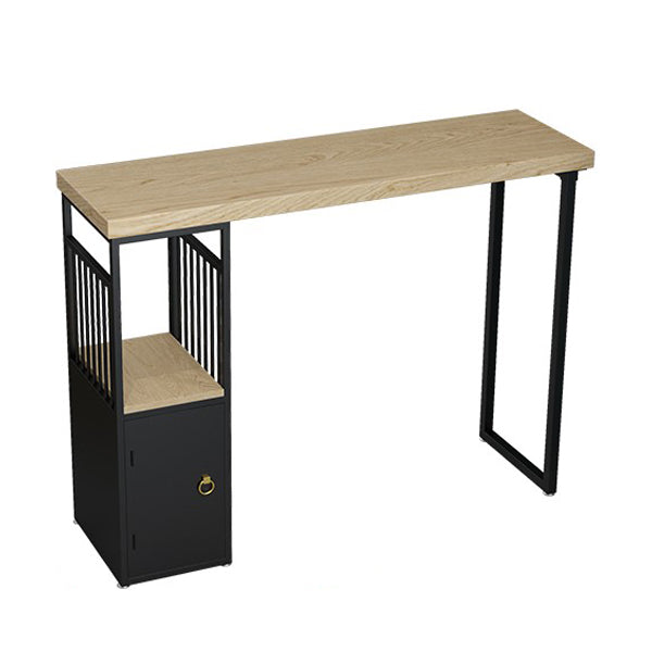 Indoor Rectangle Cocktail Bar Table Industrial Pub Height Dining Table with Storage