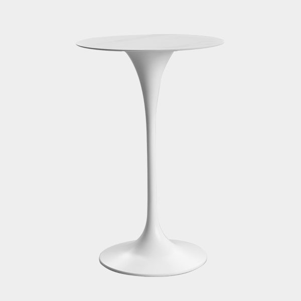 Industrial Pedestal Hall/Pub Table Round Bistro Bar Height Cocktail Table