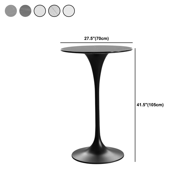 Industrial Pedestal Hall/Pub Table Round Bistro Bar Height Cocktail Table