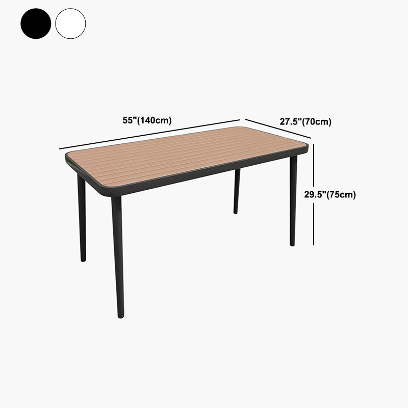 Modern Wood and Meta Dining Table 1/4/5/7 Pieces Outdoor Legs Dinette Set