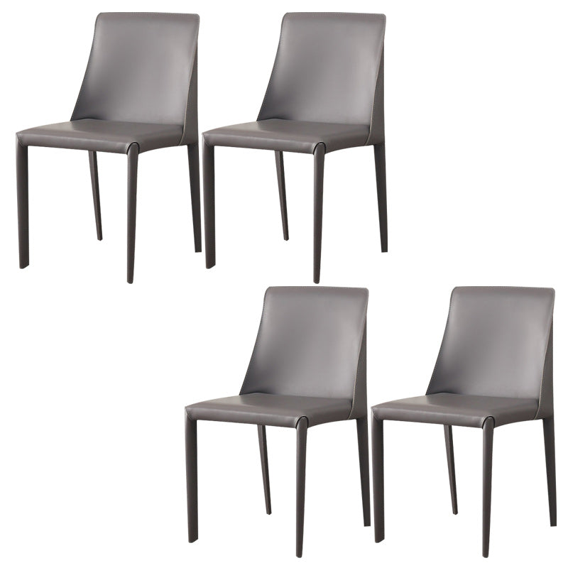 Upholstered Side Chair Leather Armless Dining Chair for Dining Room