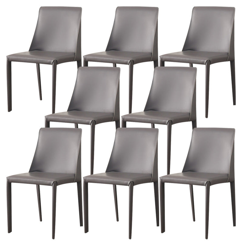 Upholstered Side Chair Leather Armless Dining Chair for Dining Room