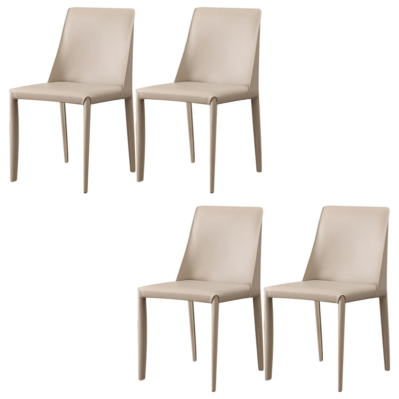 Upholstered Side Chair Leather Armless Dining Chair for Dining Room