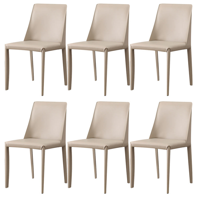 Upholstered Side Chair Leather Armless Dining Chair for Dining Room