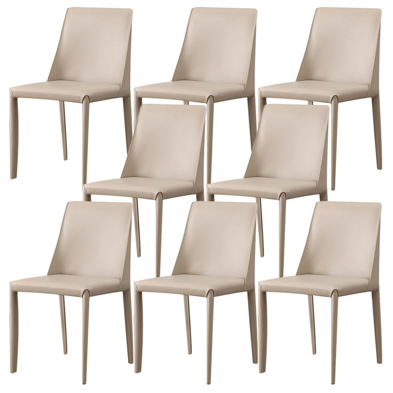 Upholstered Side Chair Leather Armless Dining Chair for Dining Room