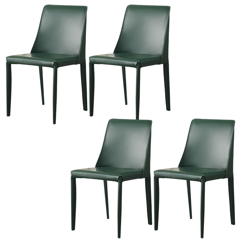 Upholstered Side Chair Leather Armless Dining Chair for Dining Room