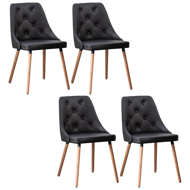 Modern PU Leather Dining Chairs Parsons Chair in Matte Finish for Indoor