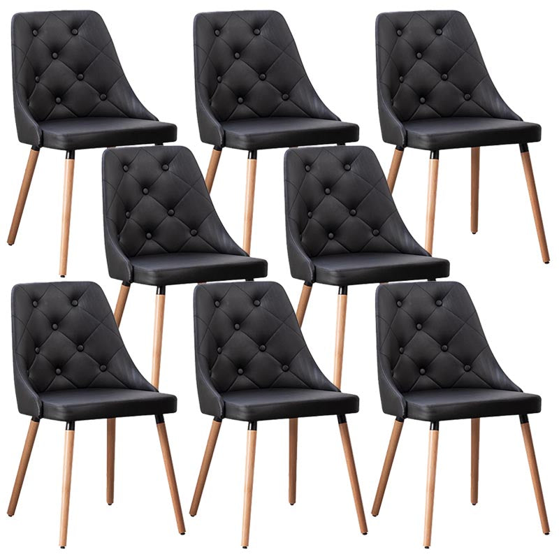 Modern PU Leather Dining Chairs Parsons Chair in Matte Finish for Indoor