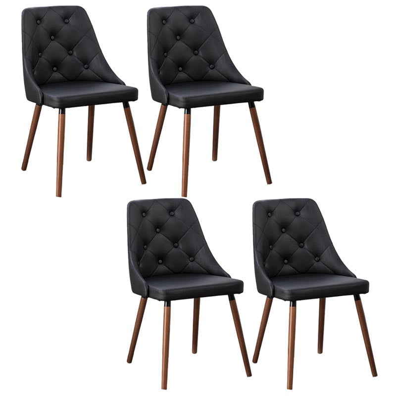 Modern PU Leather Dining Chairs Parsons Chair in Matte Finish for Indoor