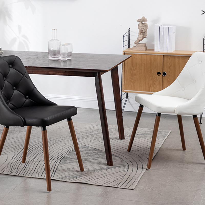 Modern PU Leather Dining Chairs Parsons Chair in Matte Finish for Indoor