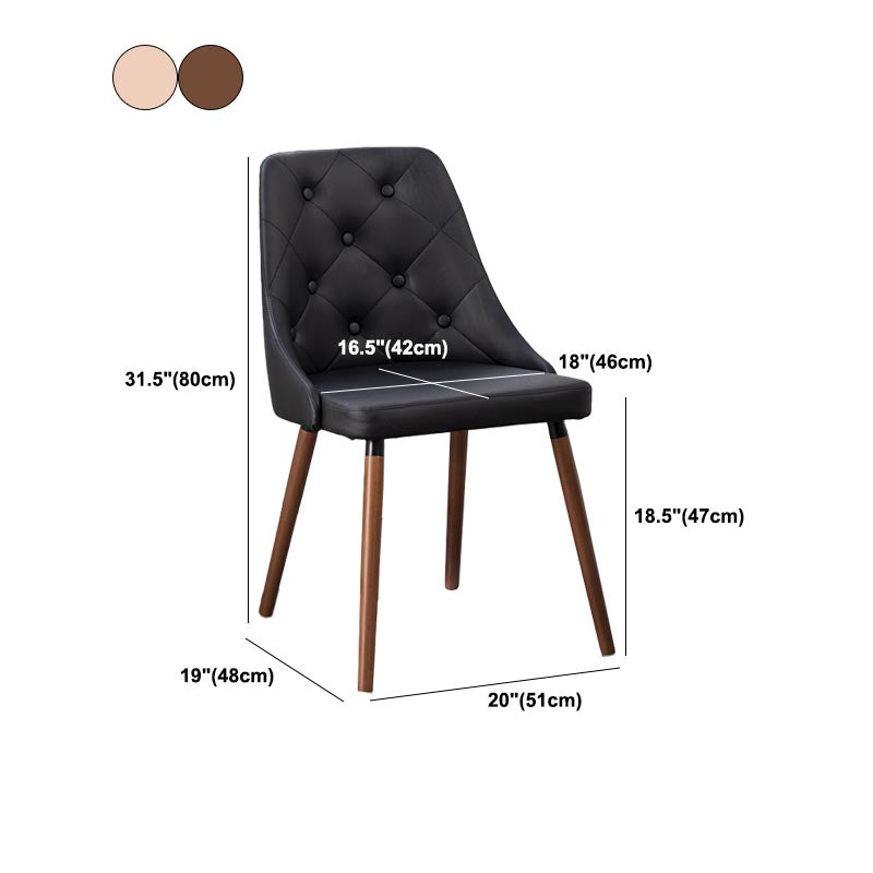 Modern PU Leather Dining Chairs Parsons Chair in Matte Finish for Indoor