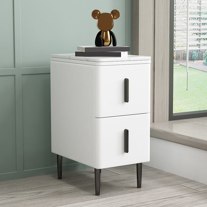 Wooden Nightstand with 4 Legs 22" Tall Bedside Cabinet with Drawers