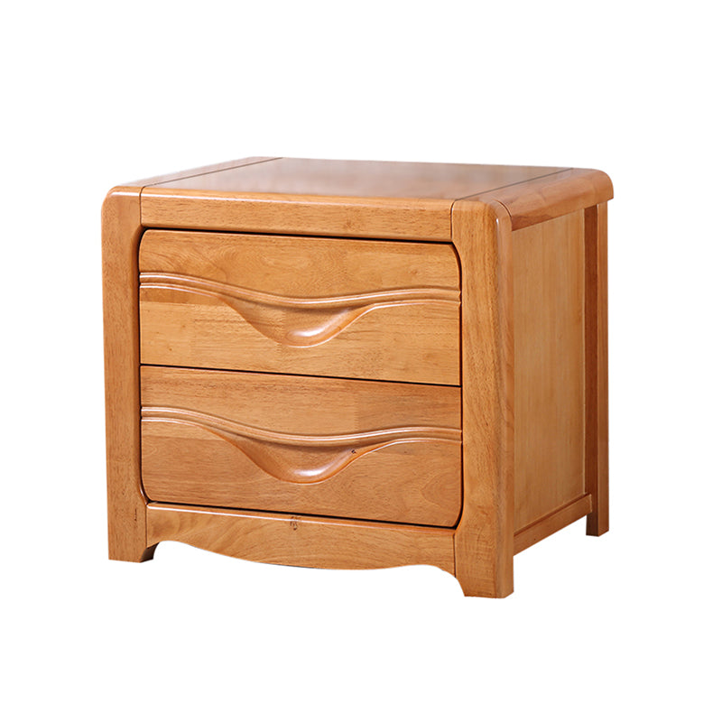 Traditional 20-inch Tall Solid Wood Nightstand 2-Drawer Night Table