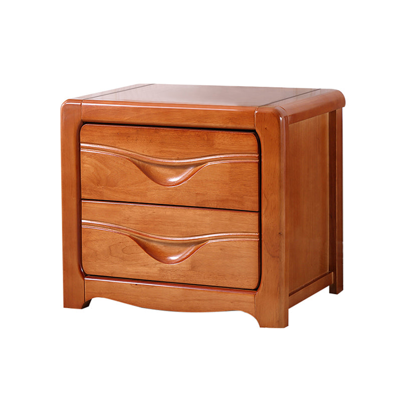 Traditional 20-inch Tall Solid Wood Nightstand 2-Drawer Night Table