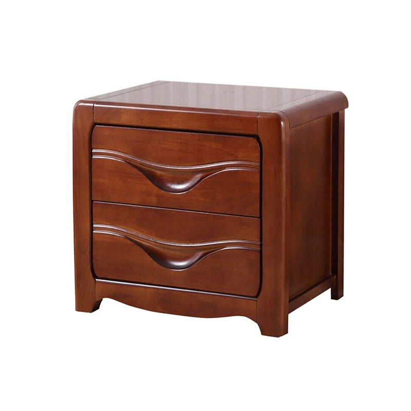 Traditional 20-inch Tall Solid Wood Nightstand 2-Drawer Night Table