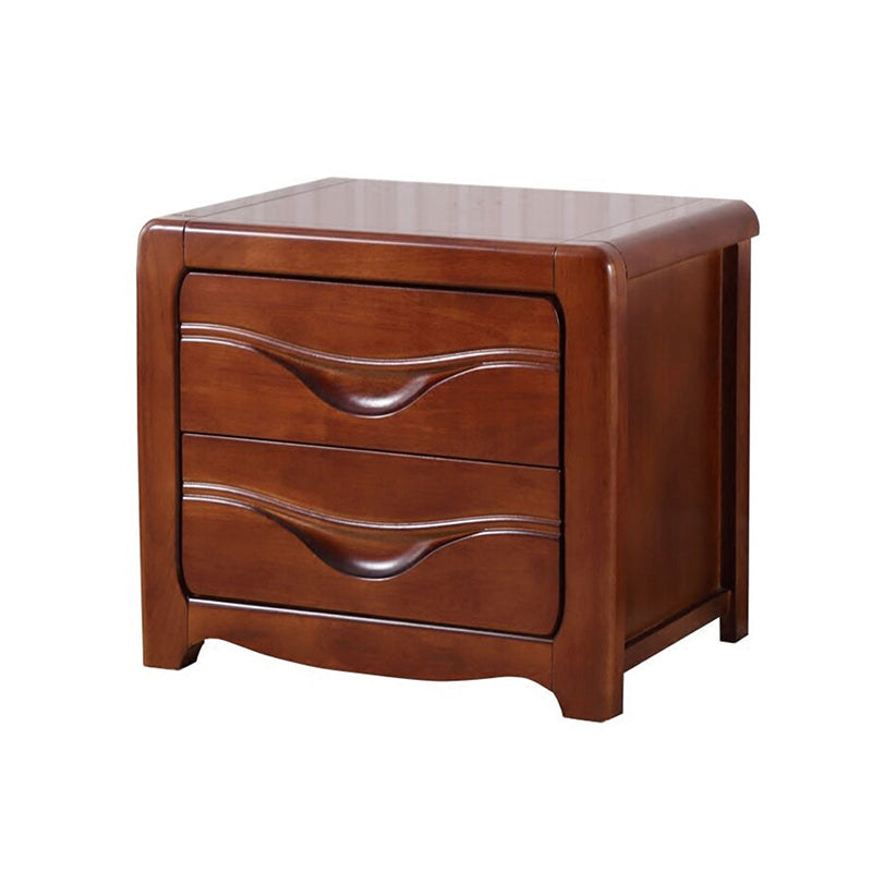 Traditional 20-inch Tall Solid Wood Nightstand 2-Drawer Night Table