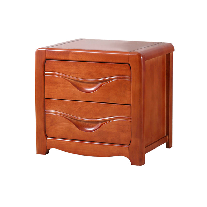 Traditional 20-inch Tall Solid Wood Nightstand 2-Drawer Night Table