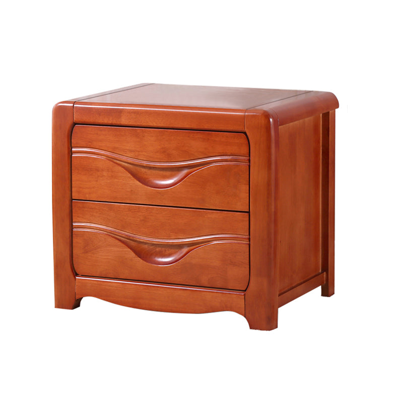 Traditional 20-inch Tall Solid Wood Nightstand 2-Drawer Night Table