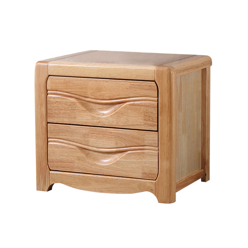 Traditional 20-inch Tall Solid Wood Nightstand 2-Drawer Night Table