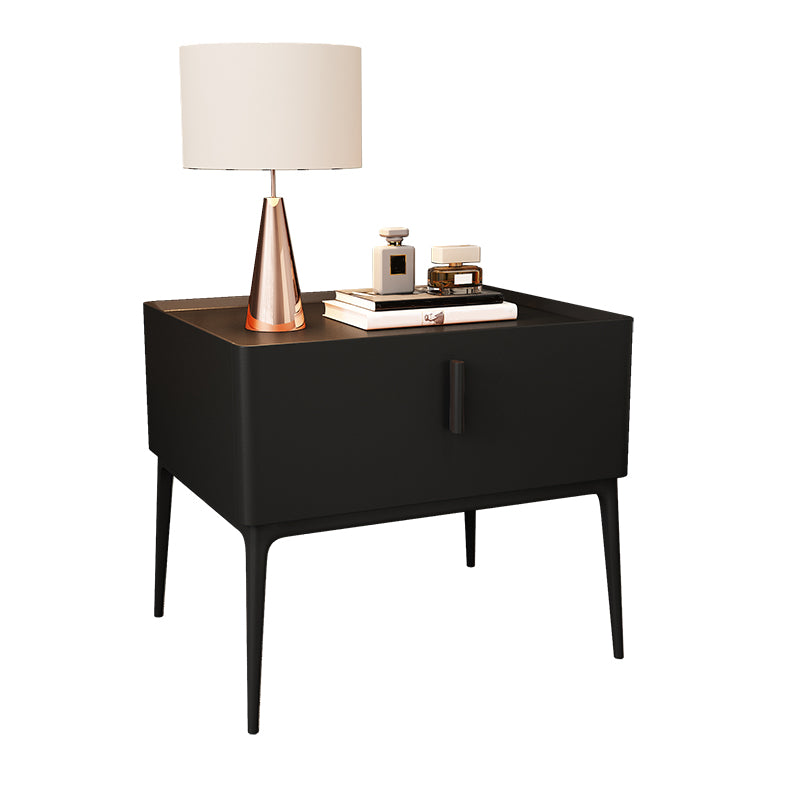 Mid-Century Modern 19-inch Tall Night Table 4 Legs Nightstand with 1 Drawer