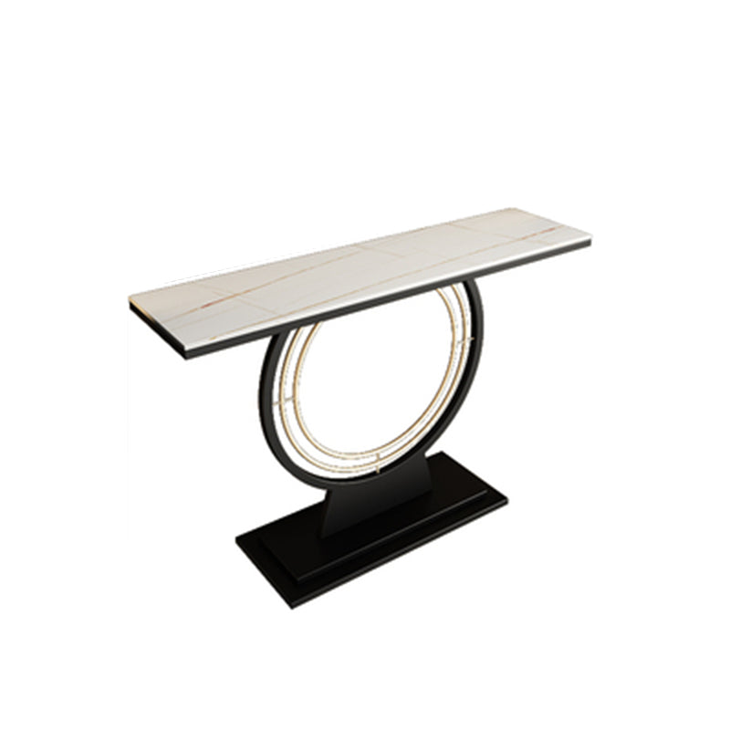 Scratch Resistant Rectangle/Half Moon Marble/Stone Console Table