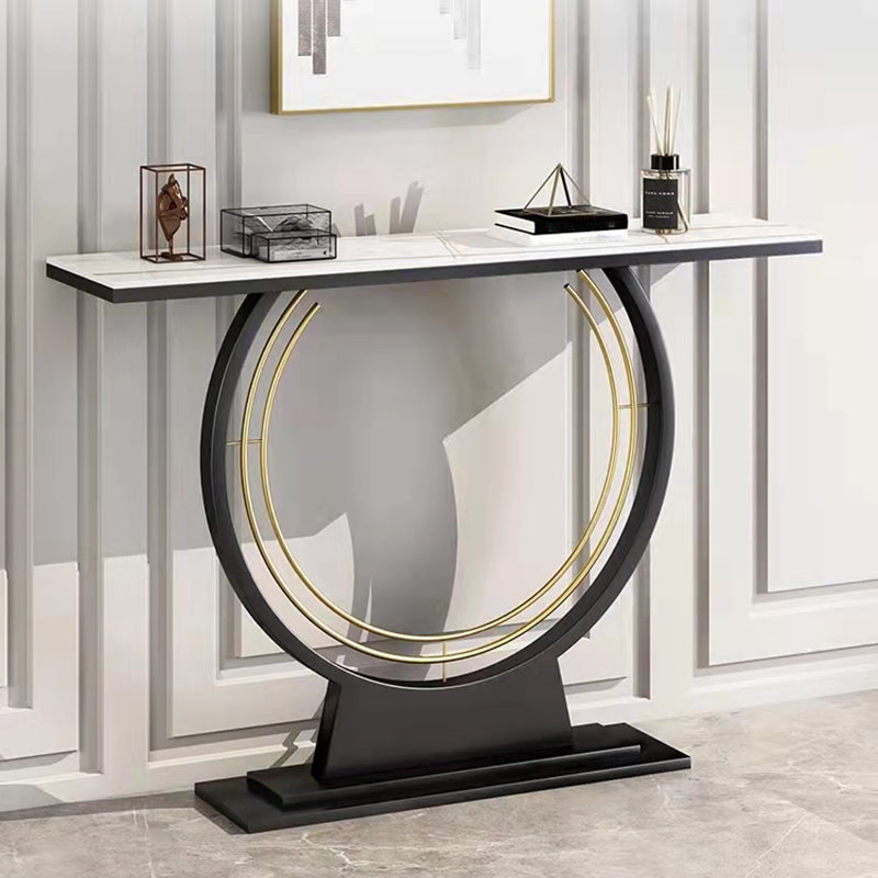 Scratch Resistant Rectangle/Half Moon Marble/Stone Console Table