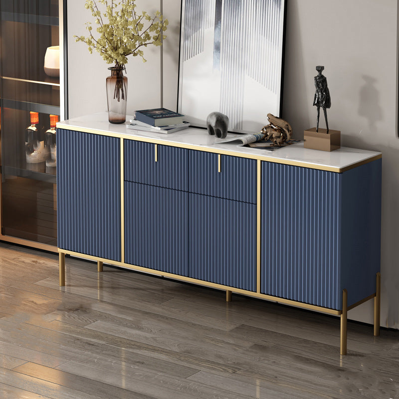 Glam Stone Sideboard Dining Room Adjustable Shelves Sideboard