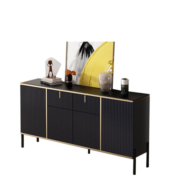 Glam Stone Sideboard Dining Room Adjustable Shelves Sideboard