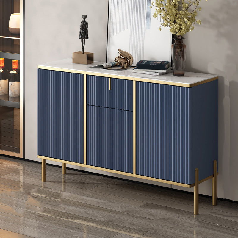 Glam Stone Sideboard Dining Room Adjustable Shelves Sideboard