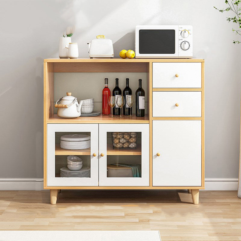 Contemporary Sideboard Engineered Wood Dining Sideboard Table with Storage