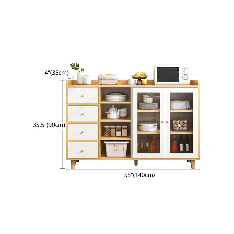 Contemporary Sideboard Engineered Wood Dining Sideboard Table with Storage