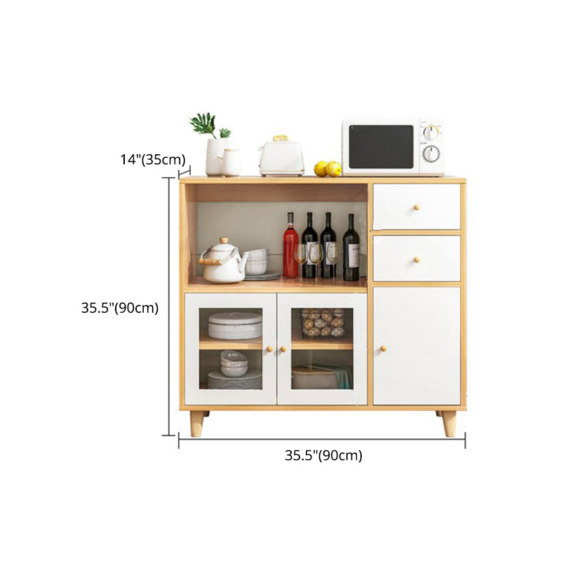 Contemporary Sideboard Engineered Wood Dining Sideboard Table with Storage